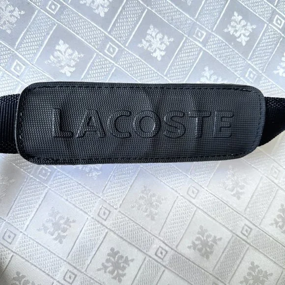 LACOSTE Black Nylon Logo signature Messenger Laptop shoulder bag - Picture 7 of 13